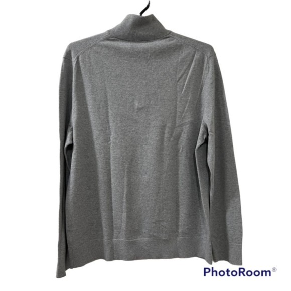 Banana Republic Mens Gray Blue Colorblock Cotton Cashmere Mock Neck Sweater Sz L - Picture 2 of 9